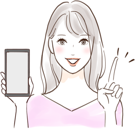 スマホを持っている女性のイラスト